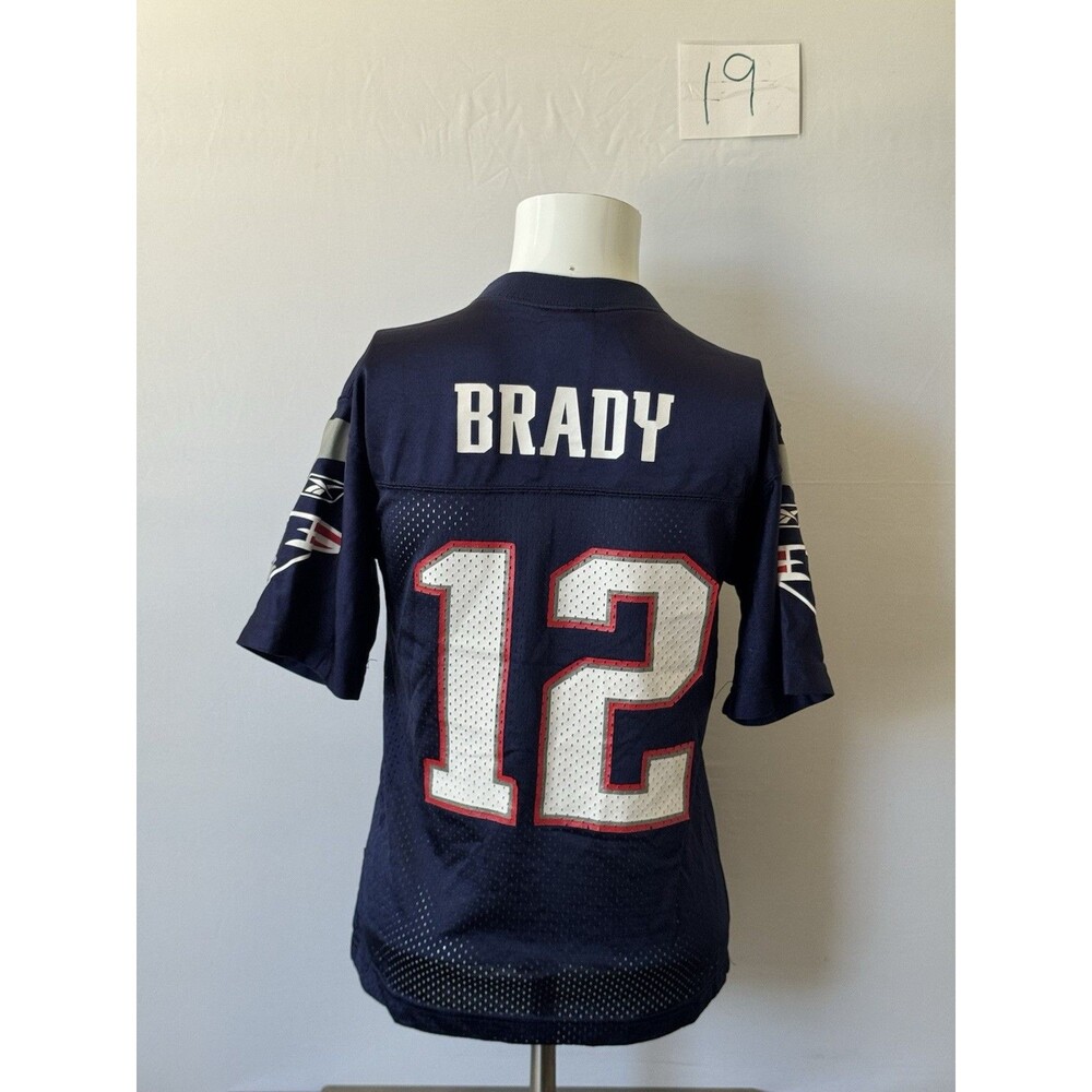 Reebok Tom Brady #12 New England Patriots Youth Medium NFL Jersey Blue YM
